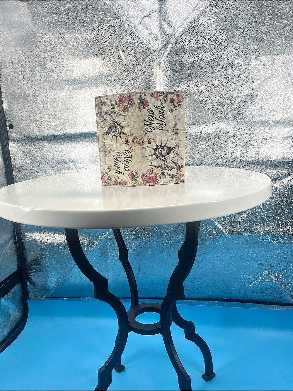 Floral Wallet in Beige & Black Like New